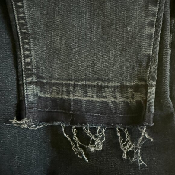 Ms. Cello Women's 18 Black Raw Hem Distressed Jeans - Picture 3 of 7